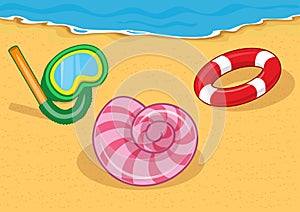 Illustration of beach elements