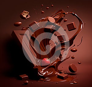 illustration of beautiful chocolate platter