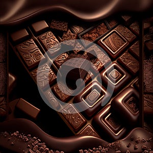 illustration of beautiful chocolate platter