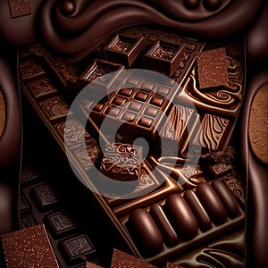 illustration of beautiful chocolate platter