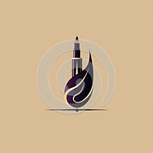 Illustration of a beautiful female face with bright lipstick. Fashion and style concept