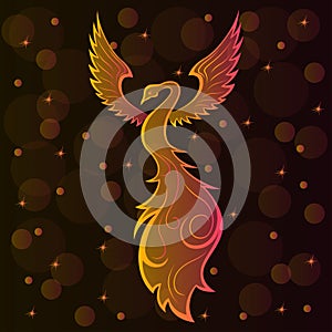 Illustration of beautiful firebird