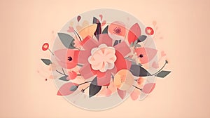 Illustration of beautiful flower bouquet decoration as background and backdrop good for invitation, greetings, wedding, valentine