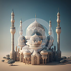 Illustration beautiful mosque,fantsy