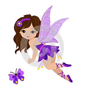 Illustration of a beautiful purple fairy