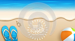 illustration of Beautiful summer beach poster background. Vector illustration