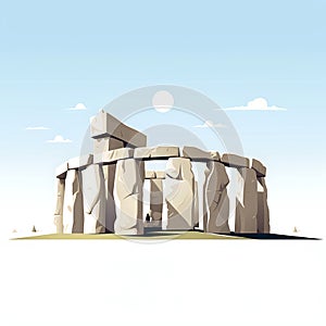 Illustration of beautiful view of Stonehenge, United Kingdom