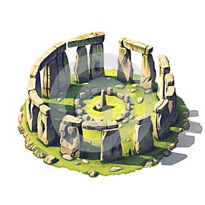 Illustration of beautiful view of Stonehenge, United Kingdom