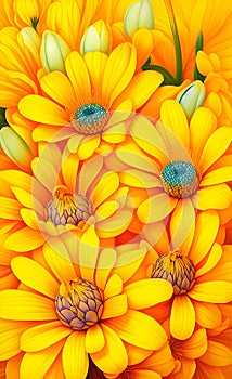 Illustration of beautiful yellow flowers