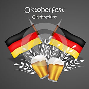 Illustration of beer festival Oktoberfest background