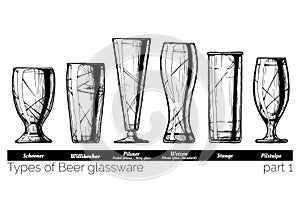 Illustration of Beer glassware