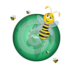 Illustration of bees are in danger