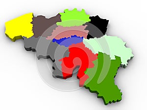 Illustration of the belgium provinces map photo