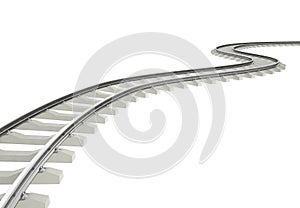 Illustrazioni curva ruotare linee ferroviarie su bianco 