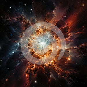 Illustration of the big bang in the universe