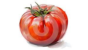 illustration of big ripe red fresh tomato