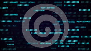 Illustration of binary code in blue color.