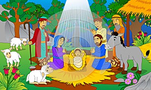 illustration of the birth of Jesus