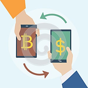 Illustration of bitcoin currency concept