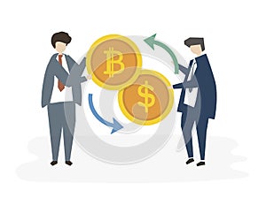 Illustration of bitcoin investment concept