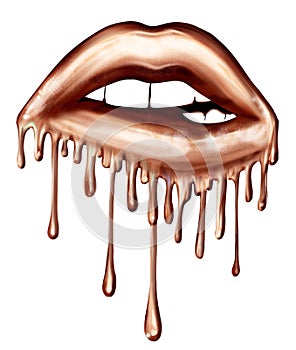 Illustration of Biting Dripping Lips - Graphic illustration