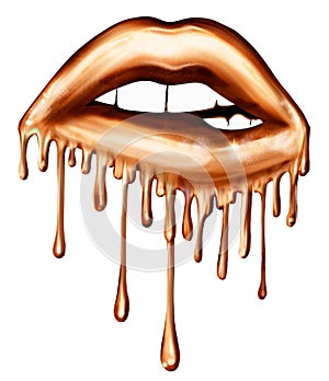 Illustration of Biting Dripping Lips - Graphic illustration