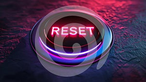 illustration of a black 3d button with the word RESET on it