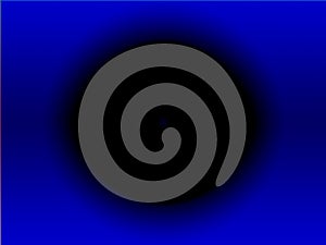 Illustration of a black circle on a blue background.