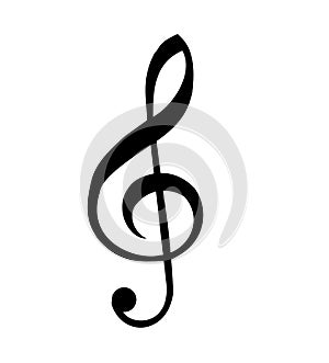 Illustration of a black clef isolated on white bac photo