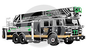 Illustration of Black fire truck in Vector file