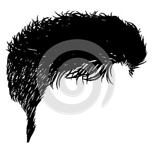 Illustration of black undercut hair