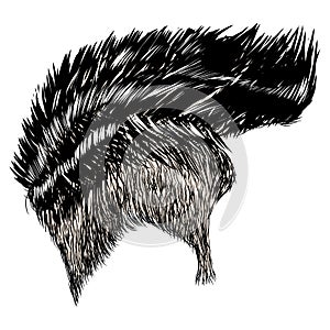 Illustration of black undercut hair