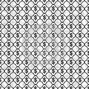 Illustration black and white dollar signs material pattern background that is seamless