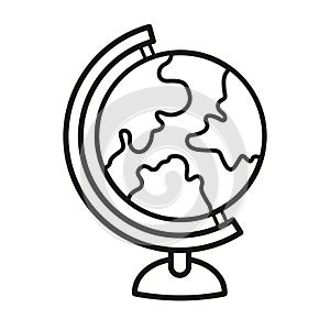 Illustration black and white earth globe