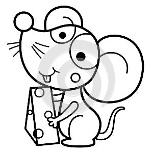 illustration black and white mouse