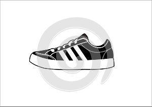 illustration of black and white shoes photo