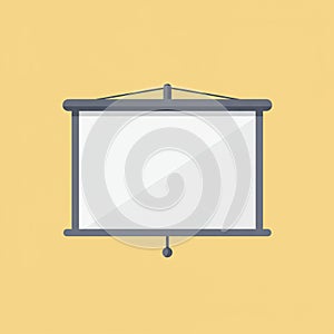Illustration of a blank presentation screen on a yellow background