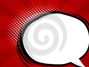 Illustration of blank speech bubble comic book