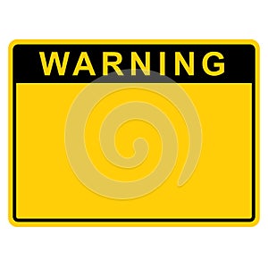 Illustration of a blank yellow warning sign - PNG