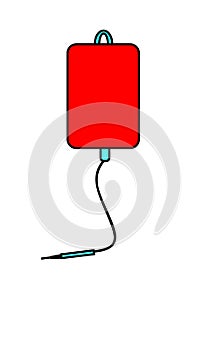 Illustration of a blood bag and a syringe