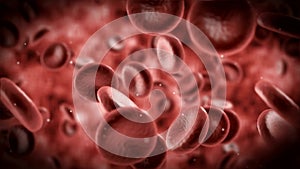Illustration of blood cells in arteria photo