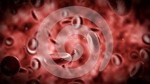 Illustration of blood cells in arteria photo