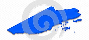 Map of Belize. 3D isometric perspective illustration