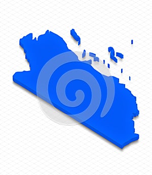 Map of Belize. 3D isometric perspective illustration