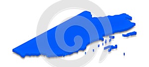 Map of Belize. 3D isometric perspective illustration