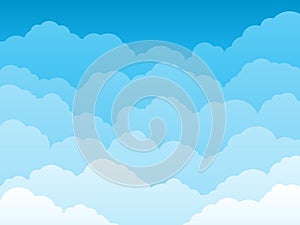 Illustration of blue sky background with clouds