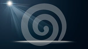 Blue stage light beam background