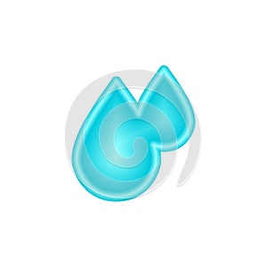 Illustration of a blue water droplet icon on a white background