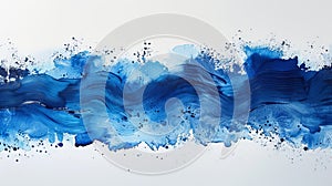 Illustration of blue watercolor paint strokes on a white background
