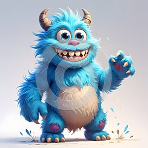 illustration of a blue yeti with a smiling expression